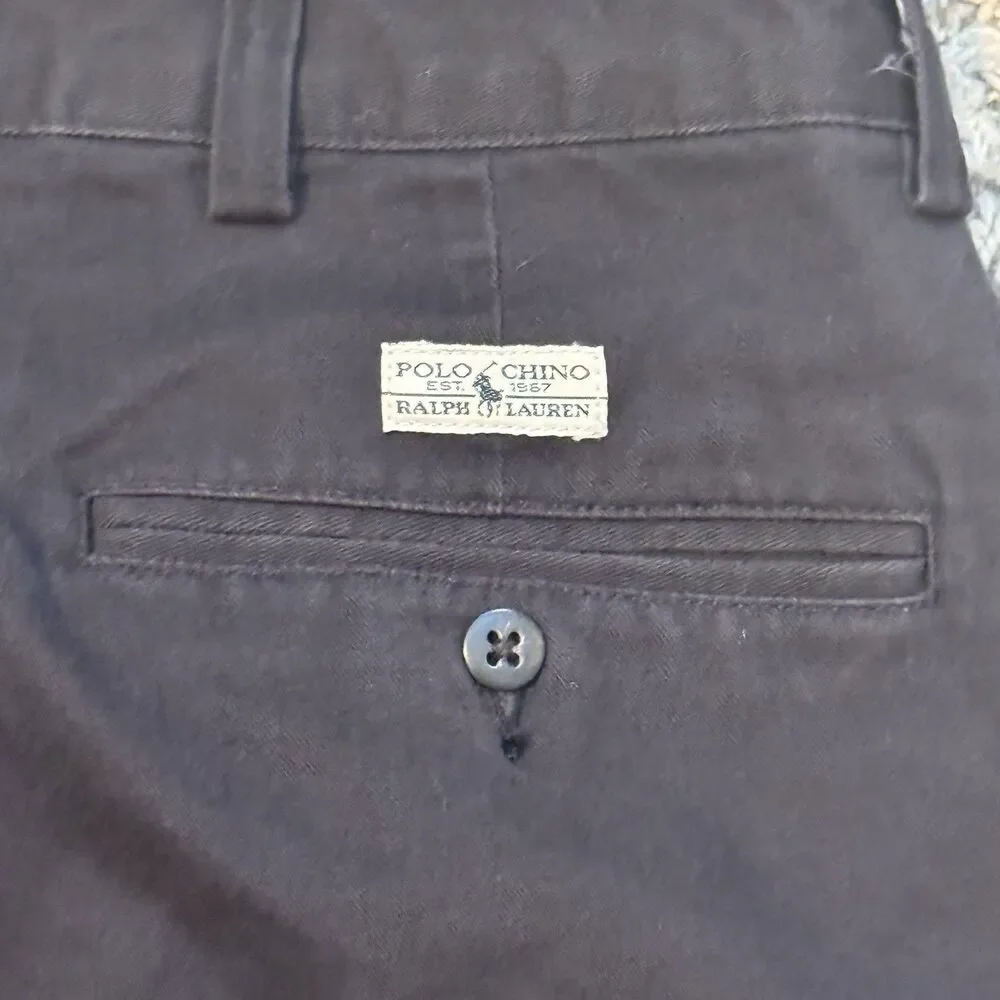 Polo Ralph Lauren Hammond Chino Men’s Black Pleated Cuffed Cotton Pants 34x30